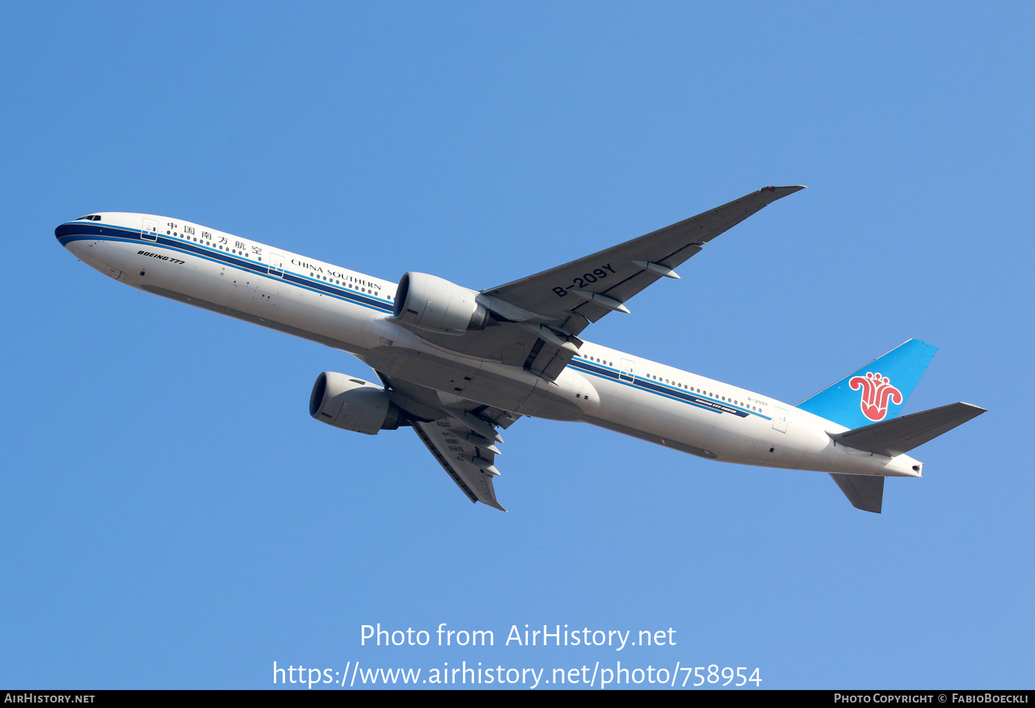 Aircraft Photo of B-209Y | Boeing 777-300/ER | China Southern Airlines | AirHistory.net #758954