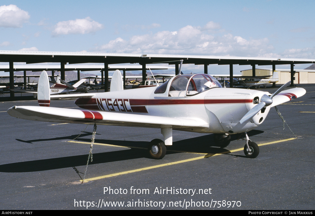 Aircraft Photo of N7543C | Forney F-1 Aircoupe | AirHistory.net #758970