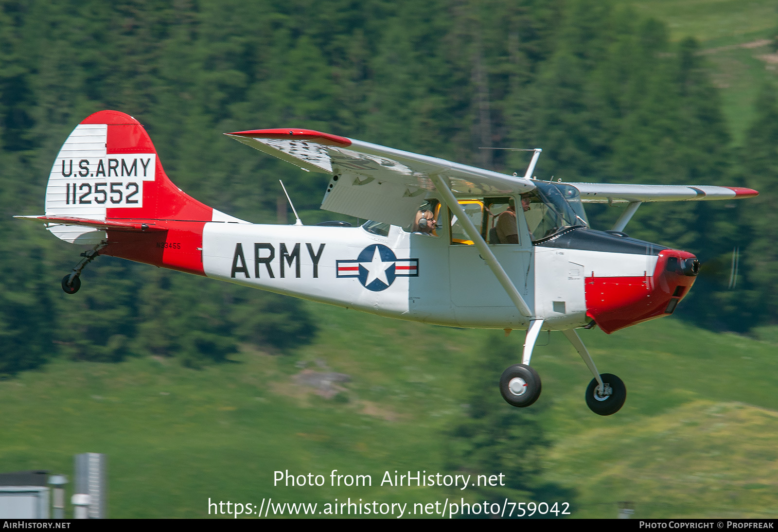 Aircraft Photo of N33455 | Cessna 305A | USA - Army | AirHistory.net #759042