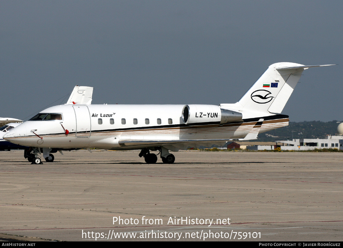 Aircraft Photo of LZ-YUN | Canadair Challenger 604 (CL-600-2B16) | Air Lazur | AirHistory.net #759101