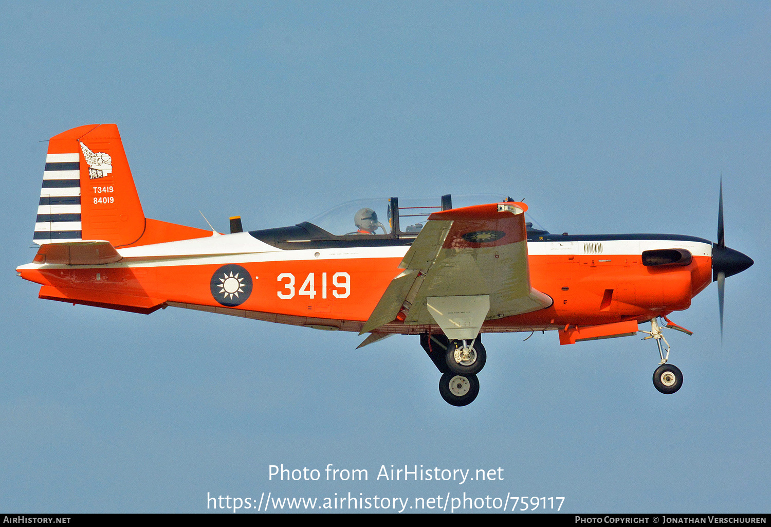 Aircraft Photo of T-3419 / 3419 | Beech T-34C-1 Turbo Mentor | Taiwan - Air Force | AirHistory.net #759117