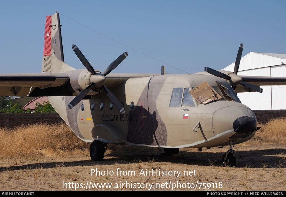 Aircraft Photo of 214 | CASA C-212-100 Aviocar | Chile - Army | AirHistory.net #759118