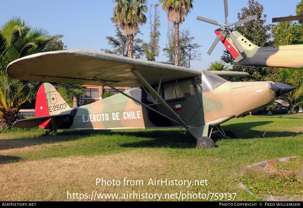 Aircraft Photo of E-2503 | Piper PA-12 Super Cruiser | Chile - Army | AirHistory.net #759137