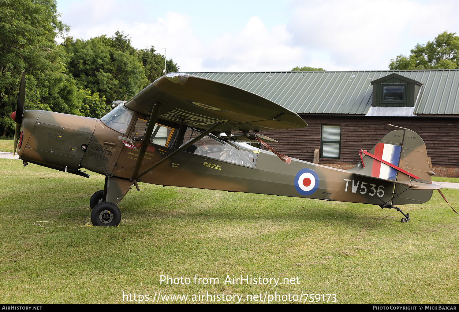 Aircraft Photo of G-BNGE / TW536 | Auster AOP6 | UK - Army | AirHistory.net #759173