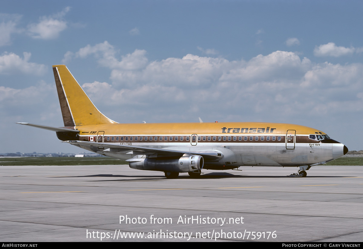 Aircraft Photo of CF-TAO | Boeing 737-2A9C | Transair | AirHistory.net #759176