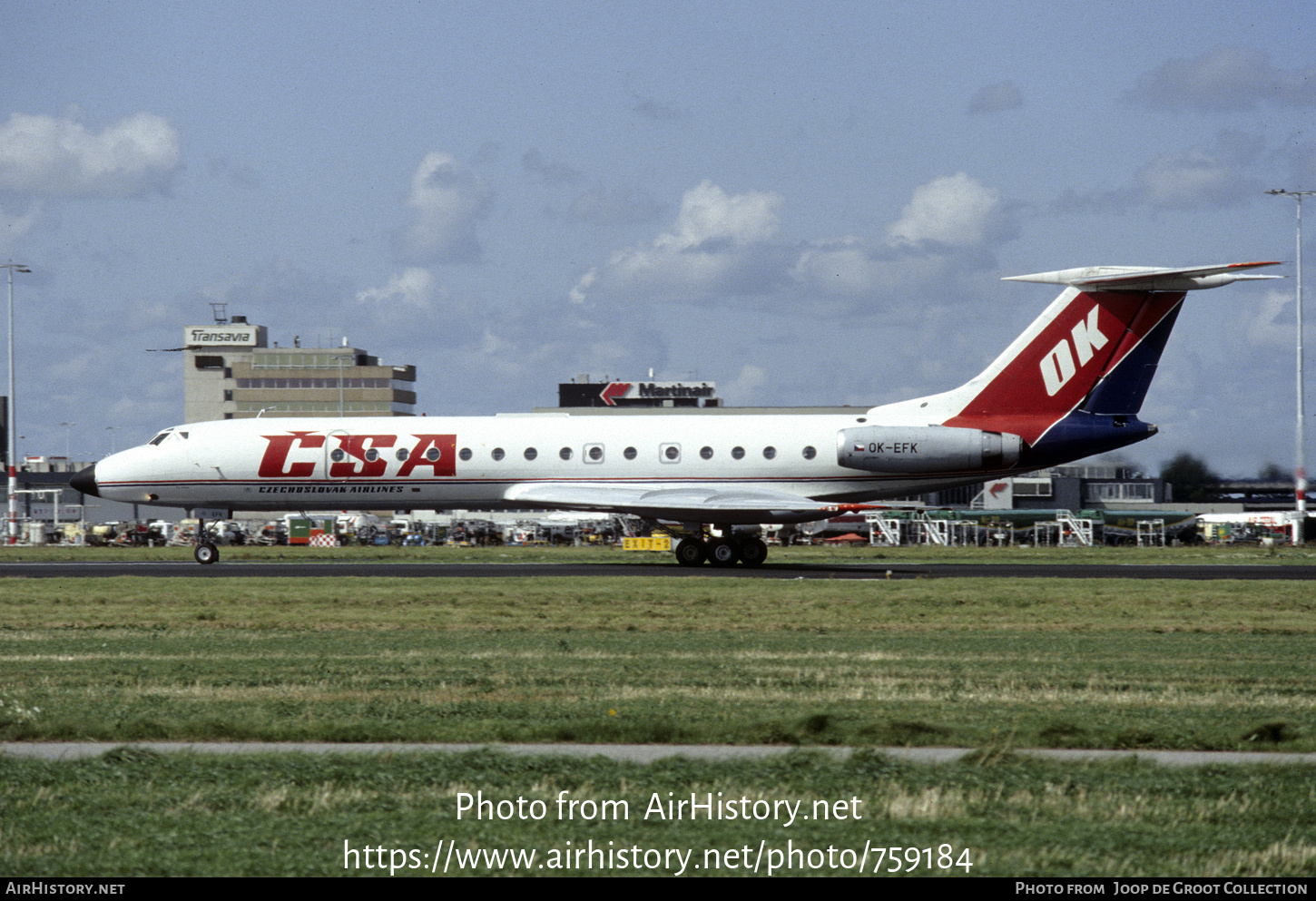 Aircraft Photo of OK-EFK | Tupolev Tu-134A | ČSA - Československé Aerolinie - Czechoslovak Airlines | AirHistory.net #759184