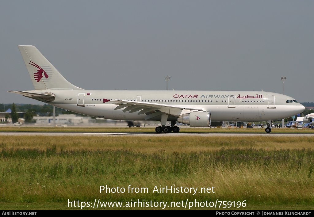 Aircraft Photo of A7-AFD | Airbus A300B4-622R | Qatar Airways | AirHistory.net #759196