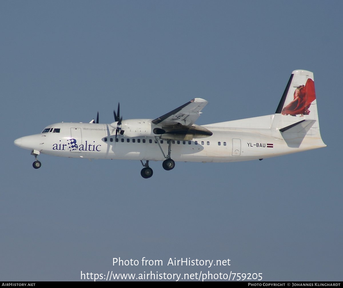 Aircraft Photo of YL-BAU | Fokker 50 | AirBaltic | AirHistory.net #759205