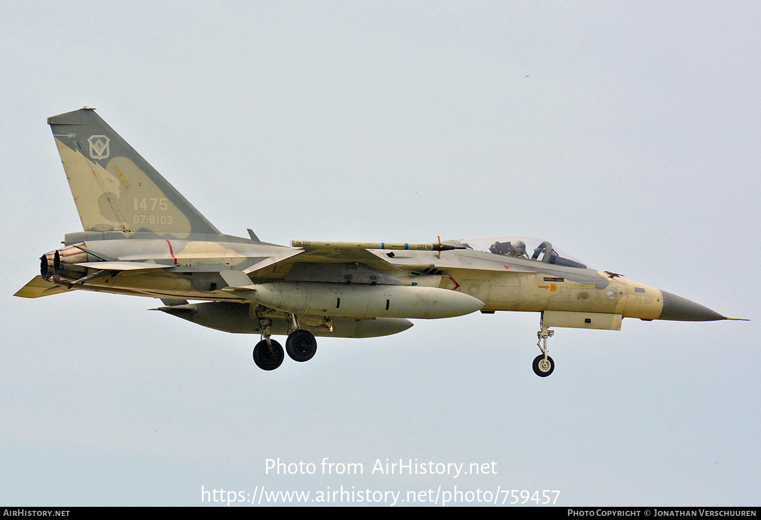 Aircraft Photo of 1475 / 87-8103 | AIDC F-CK-1C Hsung Ying | Taiwan - Air Force | AirHistory.net #759457