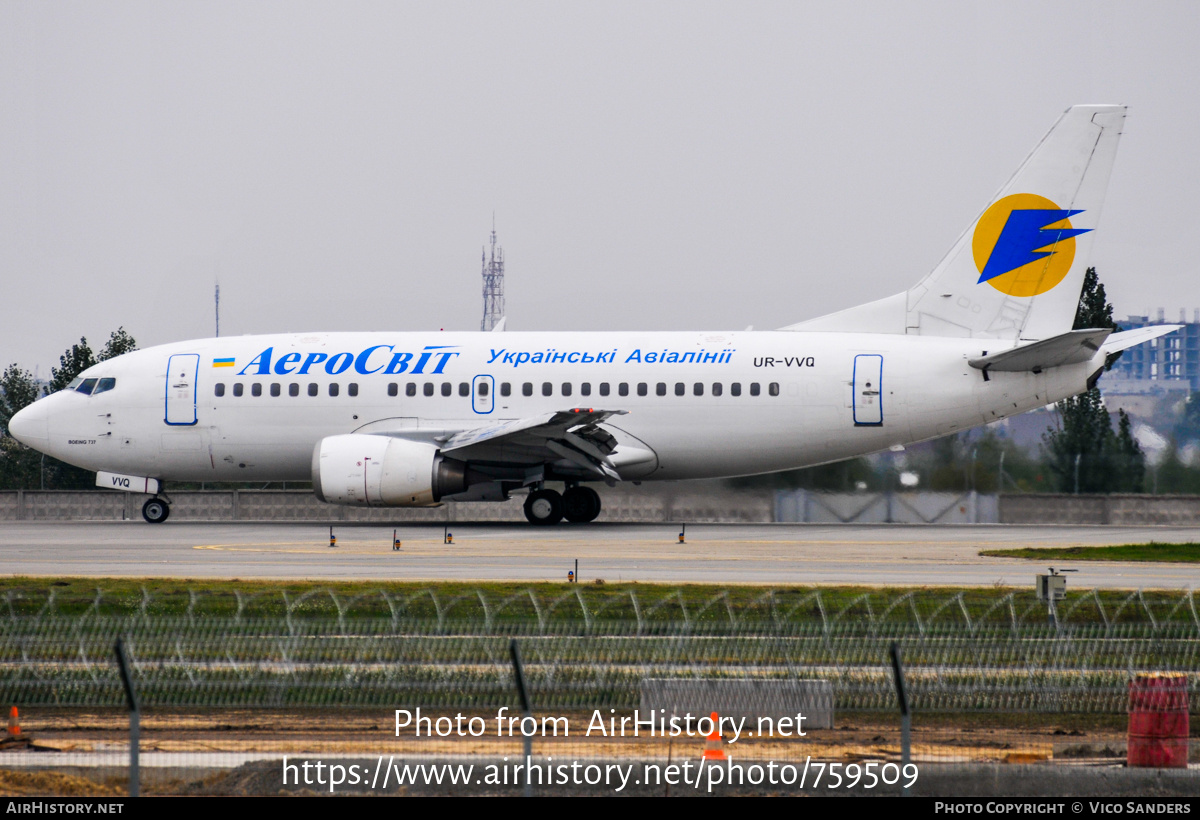 Aircraft Photo of UR-VVQ | Boeing 737-5L9 | AeroSvit Ukrainian Airlines | AirHistory.net #759509