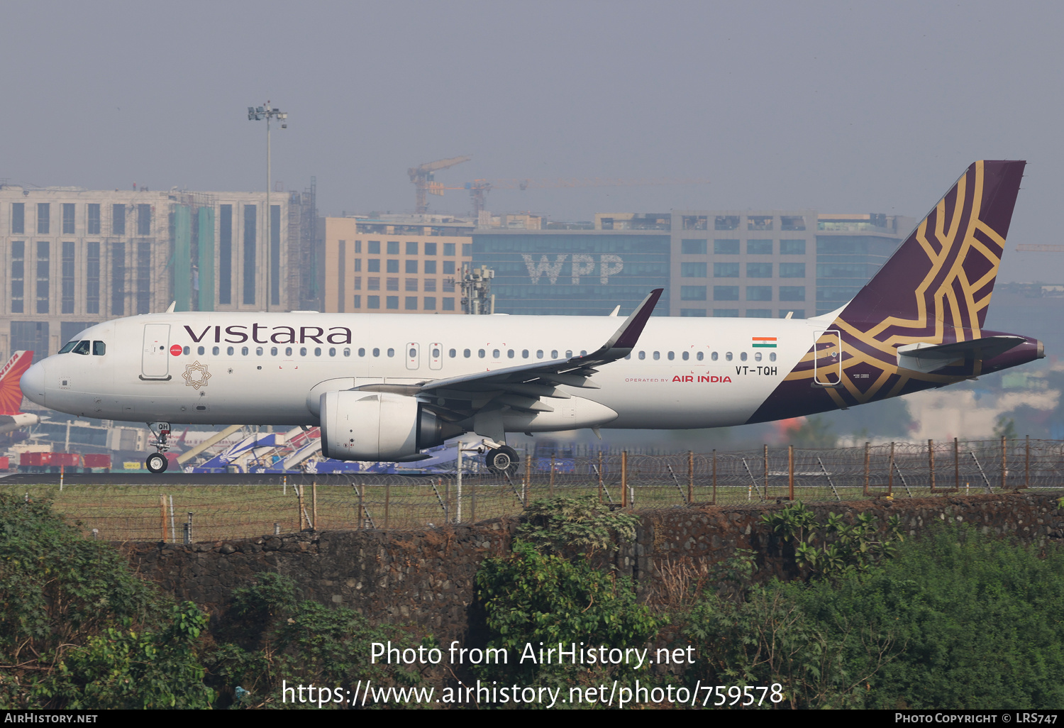 Aircraft Photo of VT-TQH | Airbus A320-251N | Vistara | AirHistory.net #759578