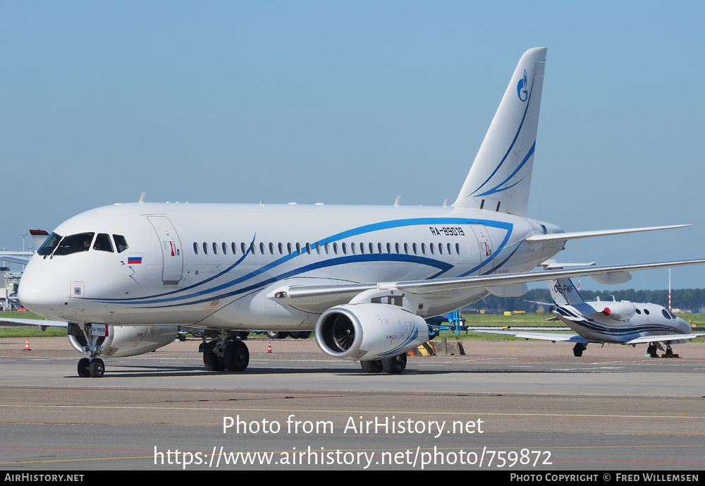 Aircraft Photo of RA-89019 | Sukhoi SSJ-100-95B-LR Superjet 100 (RRJ-95LR) | Gazpromavia | AirHistory.net #759872