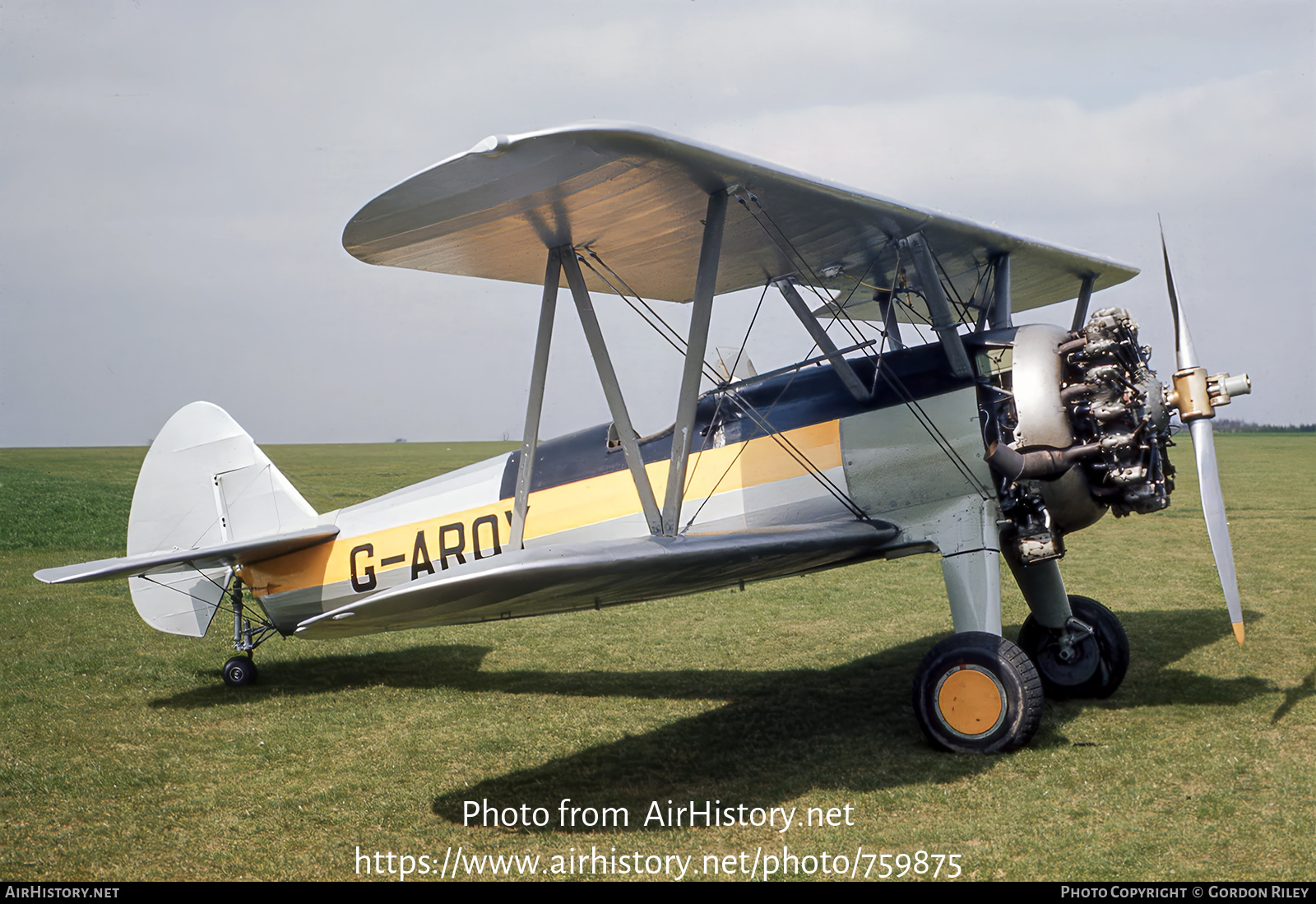 Aircraft Photo of G-AROY | Boeing PT-17/R985 Kaydet (A75N1) | AirHistory.net #759875