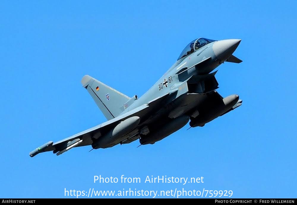 Aircraft Photo of 3081 | Eurofighter EF-2000 Typhoon S | Germany - Air Force | AirHistory.net #759929