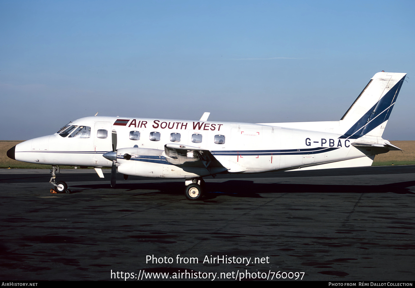 Aircraft Photo of G-PBAC | Embraer EMB-110P1 Bandeirante | Air South West | AirHistory.net #760097