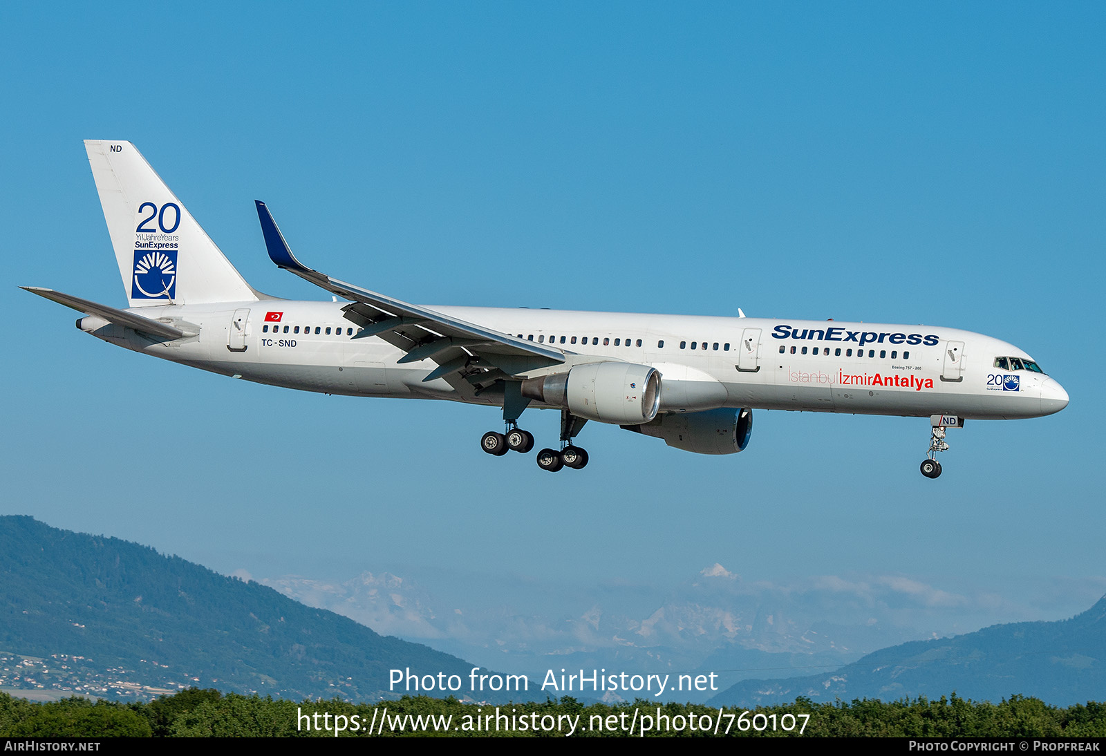 Aircraft Photo of TC-SND | Boeing 757-28A | SunExpress | AirHistory.net #760107