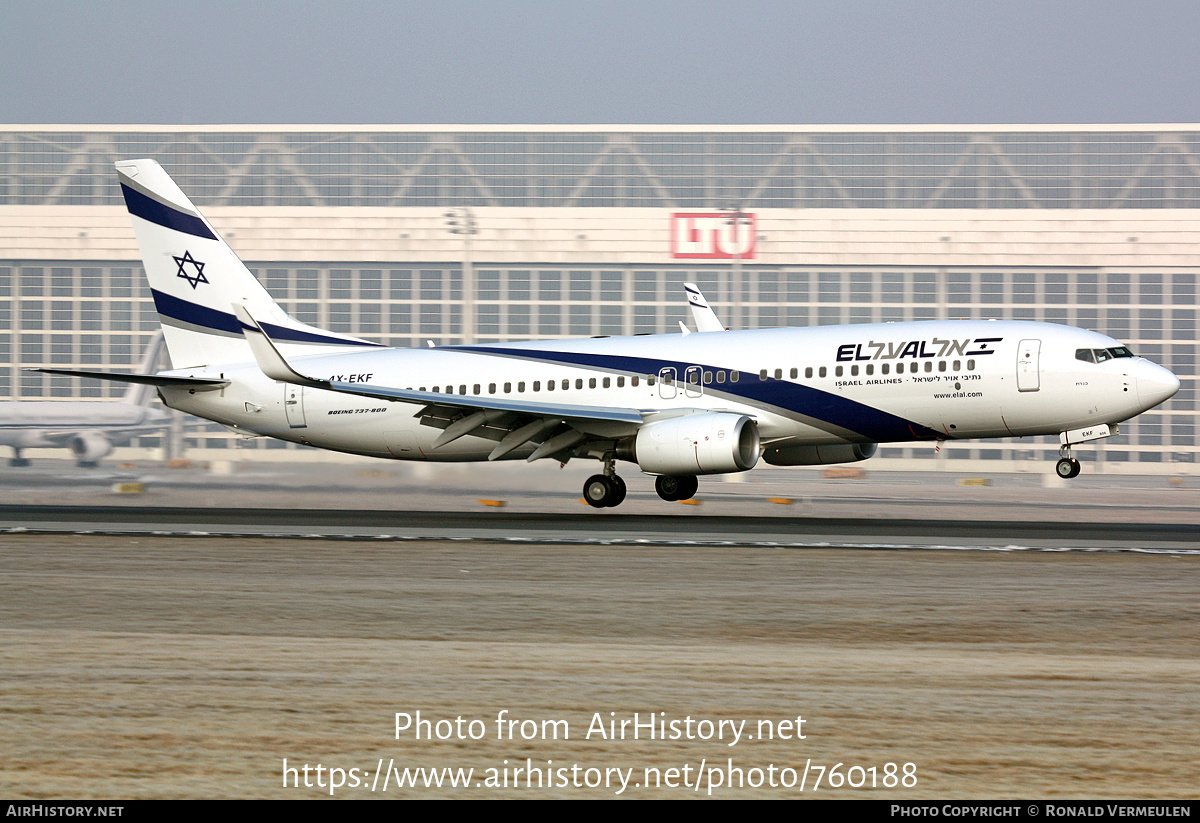 Aircraft Photo of 4X-EKF | Boeing 737-8HX | El Al Israel Airlines | AirHistory.net #760188