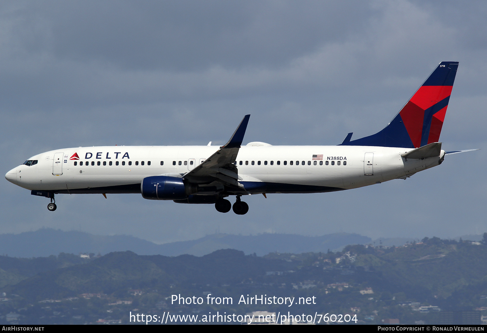 Aircraft Photo of N388DA | Boeing 737-832 | Delta Air Lines | AirHistory.net #760204