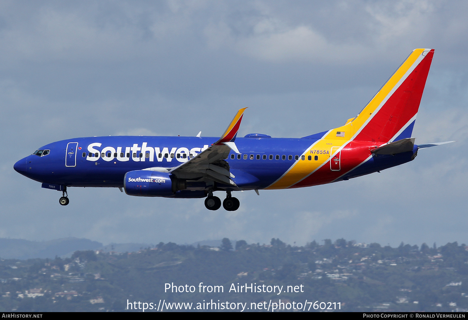 Aircraft Photo of N7855A | Boeing 737-79P | Southwest Airlines | AirHistory.net #760211