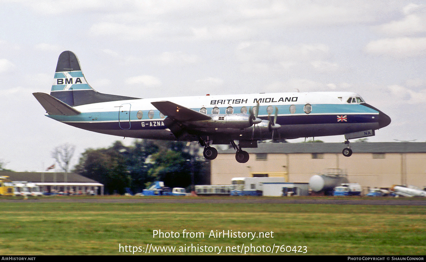 Aircraft Photo of G-AZNA | Vickers 813 Viscount | British Midland ...