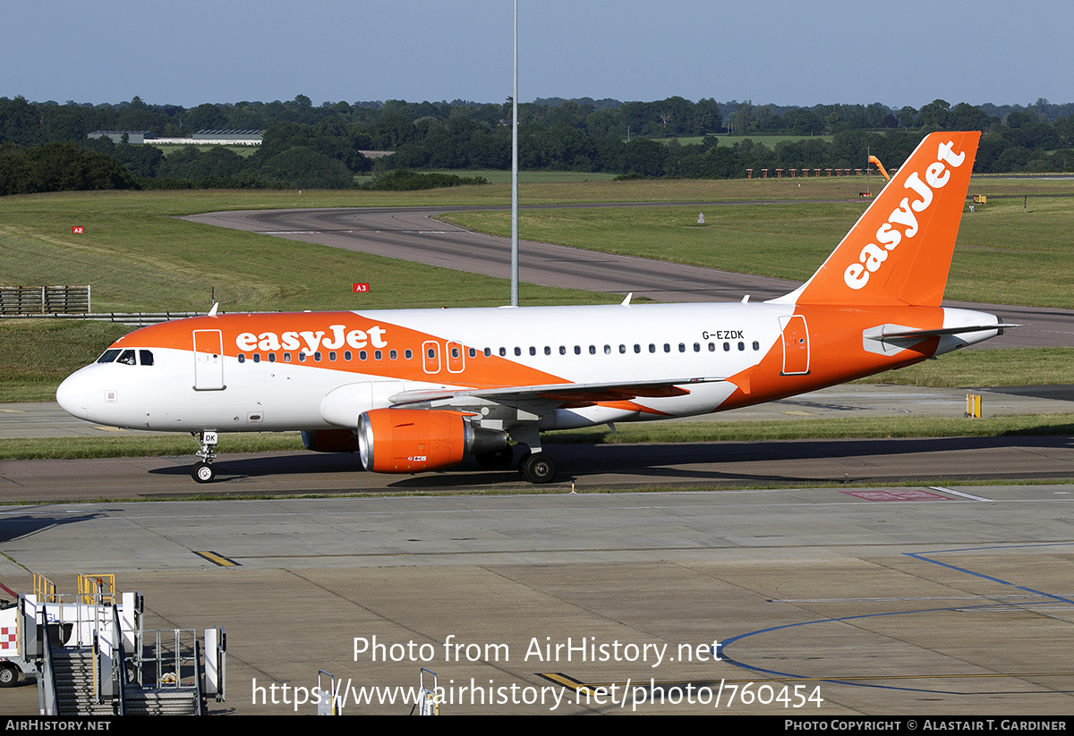 Aircraft Photo of G-EZDK | Airbus A319-111 | EasyJet | AirHistory.net #760454