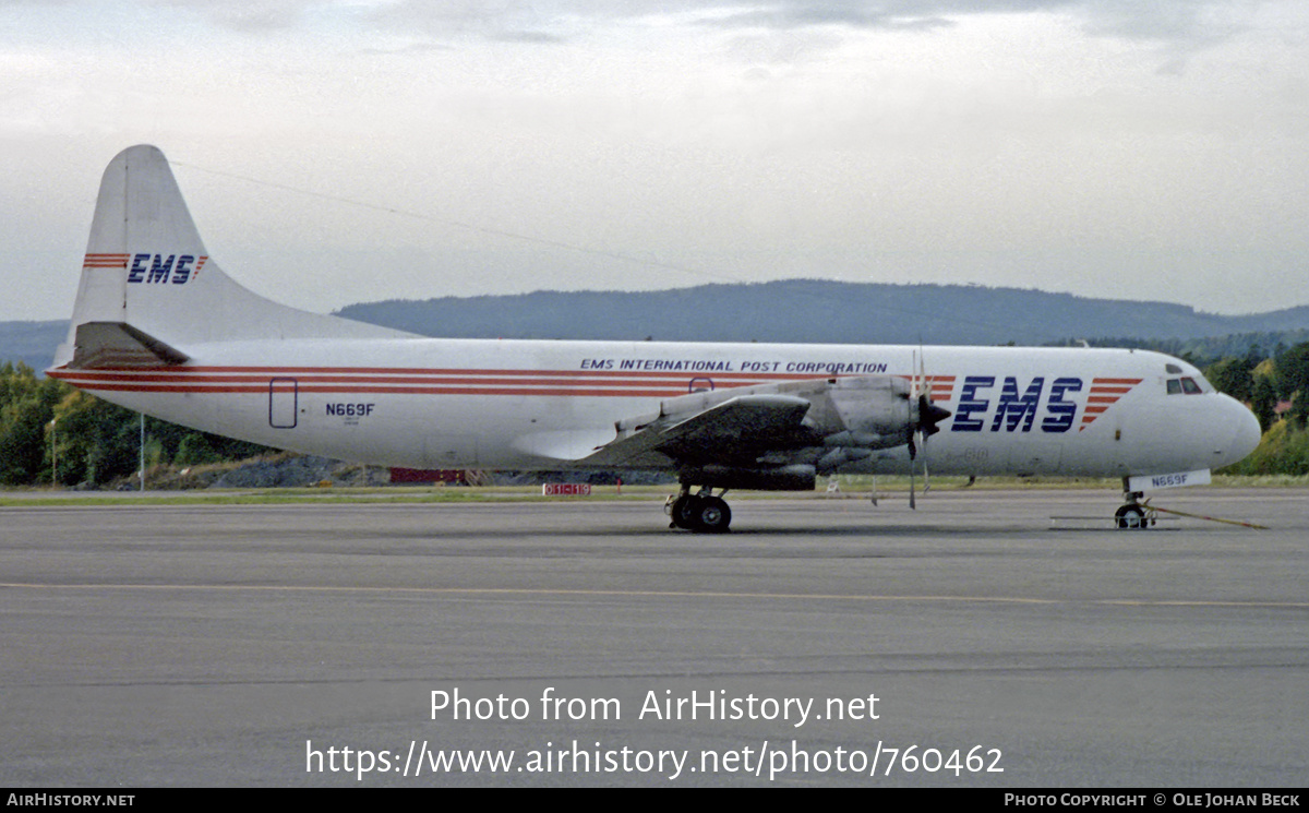 Aircraft Photo of N669F | Lockheed L-188A(F) Electra | EMS - Express Mail Service | AirHistory.net #760462