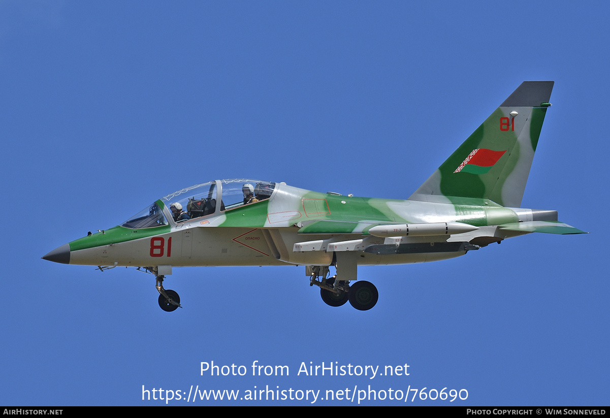 Aircraft Photo of 81 red | Yakovlev Yak-130 | Belarus - Air Force | AirHistory.net #760690