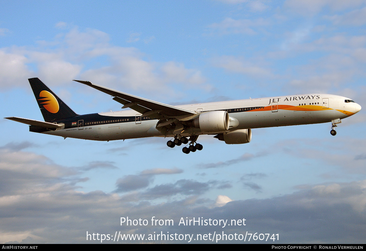 Aircraft Photo of VT-JEA | Boeing 777-35R/ER | Jet Airways | AirHistory.net #760741