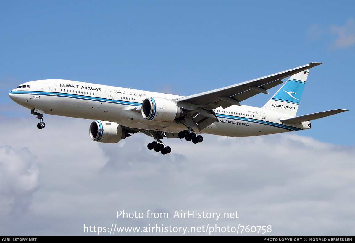 Aircraft Photo of 9K-AOB | Boeing 777-269/ER | Kuwait Airways | AirHistory.net #760758