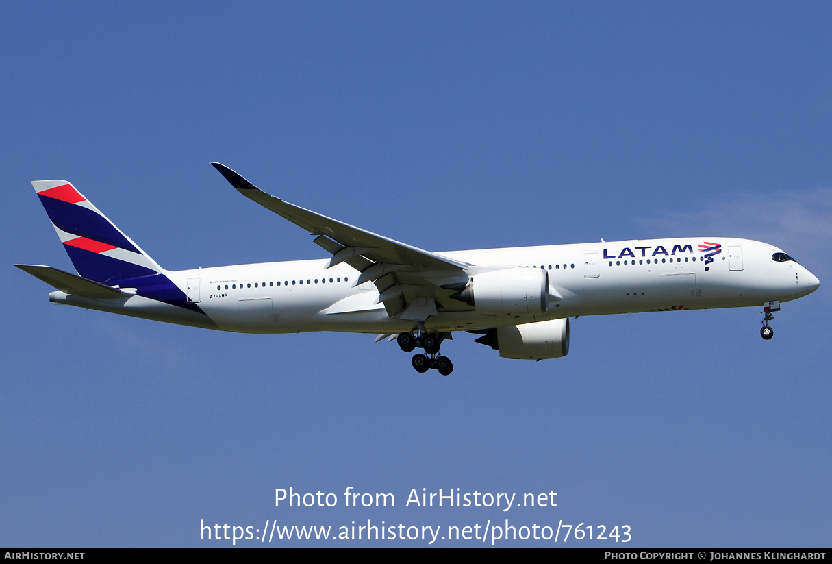 Aircraft Photo of A7-AMB | Airbus A350-941 | LATAM Airlines | AirHistory.net #761243