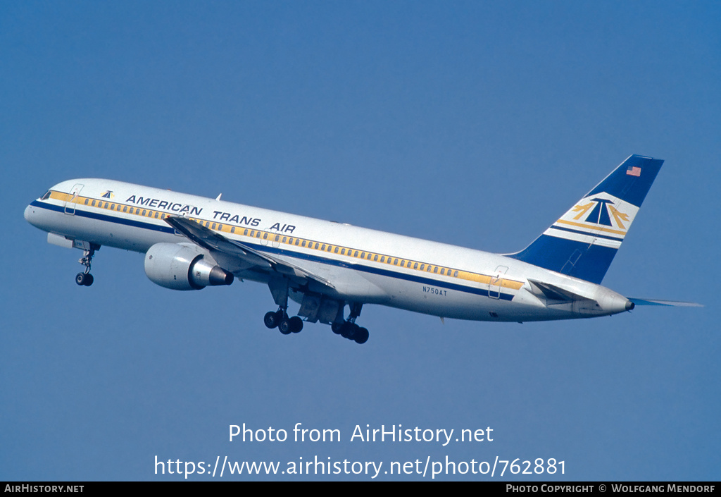 Aircraft Photo of N750AT | Boeing 757-212 | American Trans Air - ATA | AirHistory.net #762881