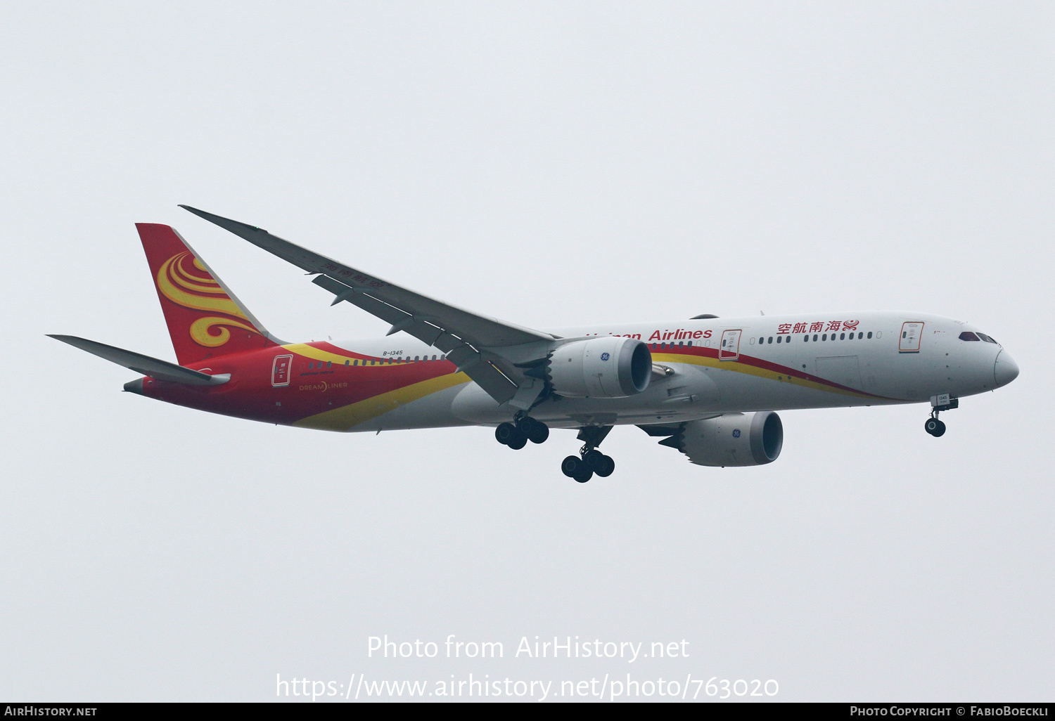 Aircraft Photo of B-1345 | Boeing 787-9 Dreamliner | Hainan Airlines | AirHistory.net #763020