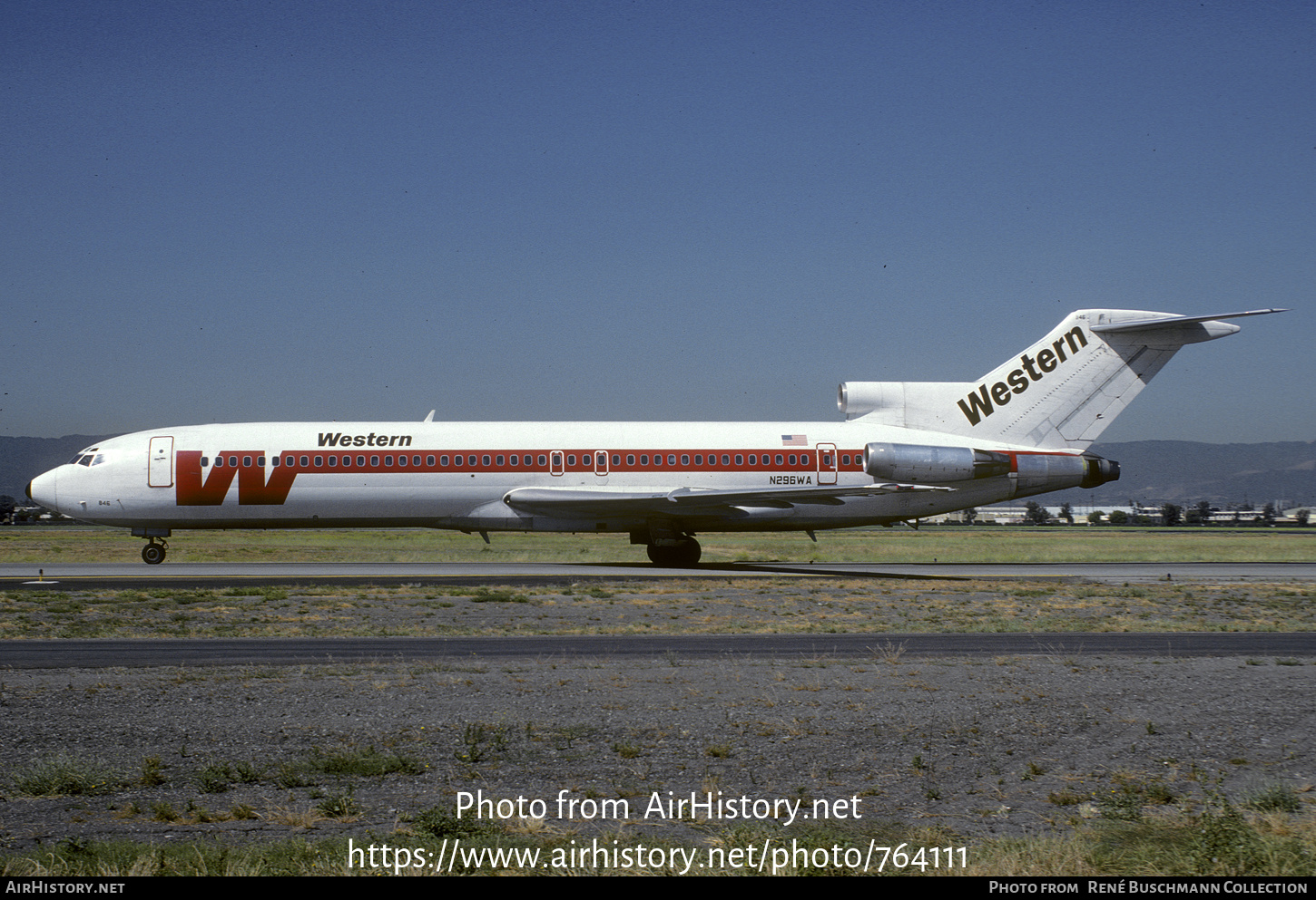 Aircraft Photo of N296WA | Boeing 727-247/Adv | Western Airlines | AirHistory.net #764111