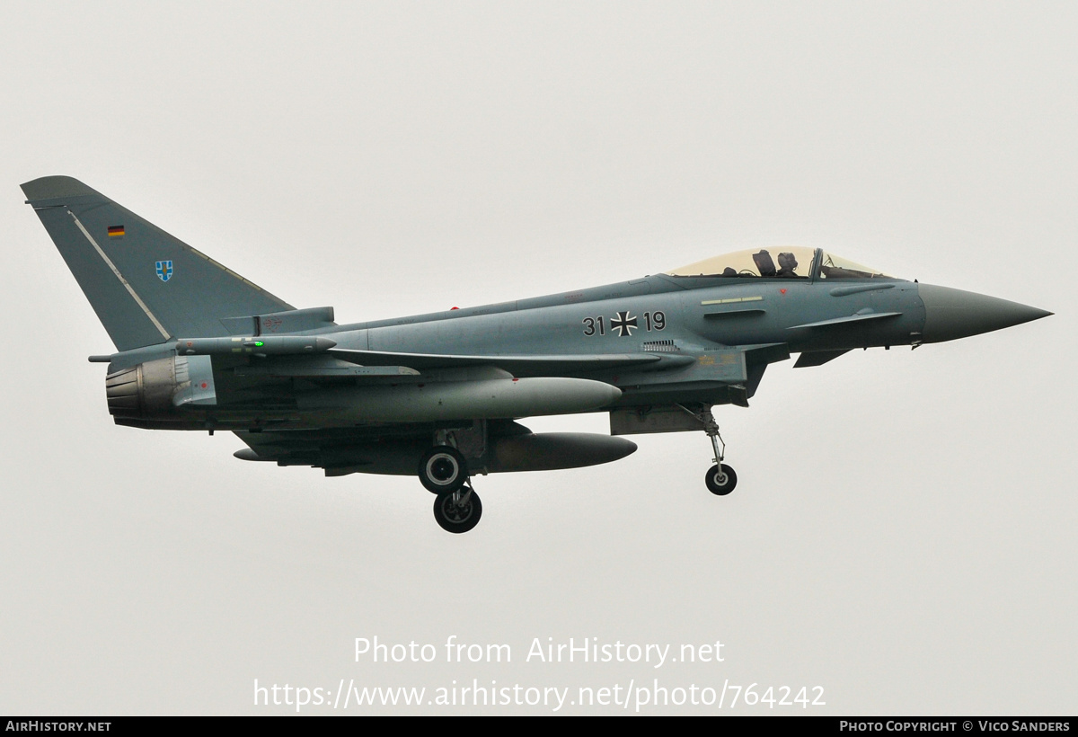 Aircraft Photo of 3119 | Eurofighter EF-2000 Typhoon S | Germany - Air Force | AirHistory.net #764242