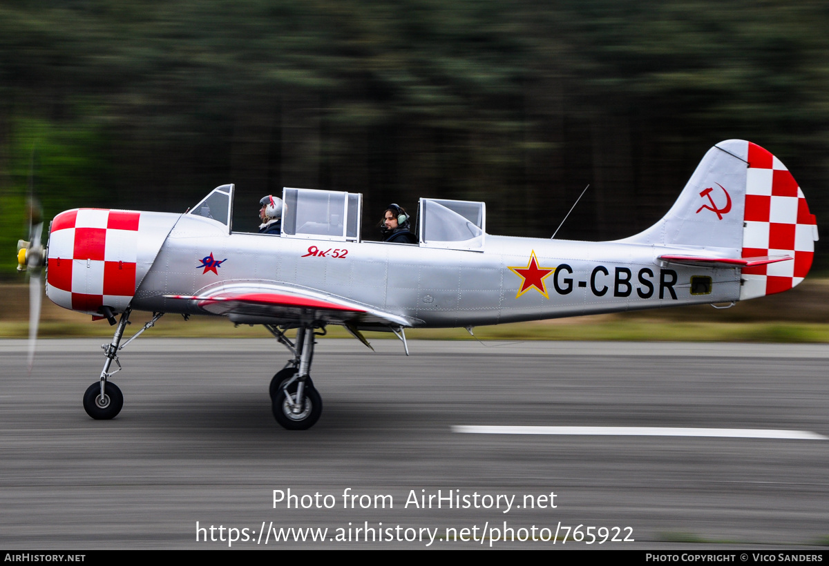 Aircraft Photo of G-CBSR | Yakovlev Yak-52 | Soviet Union - Air Force | AirHistory.net #765922