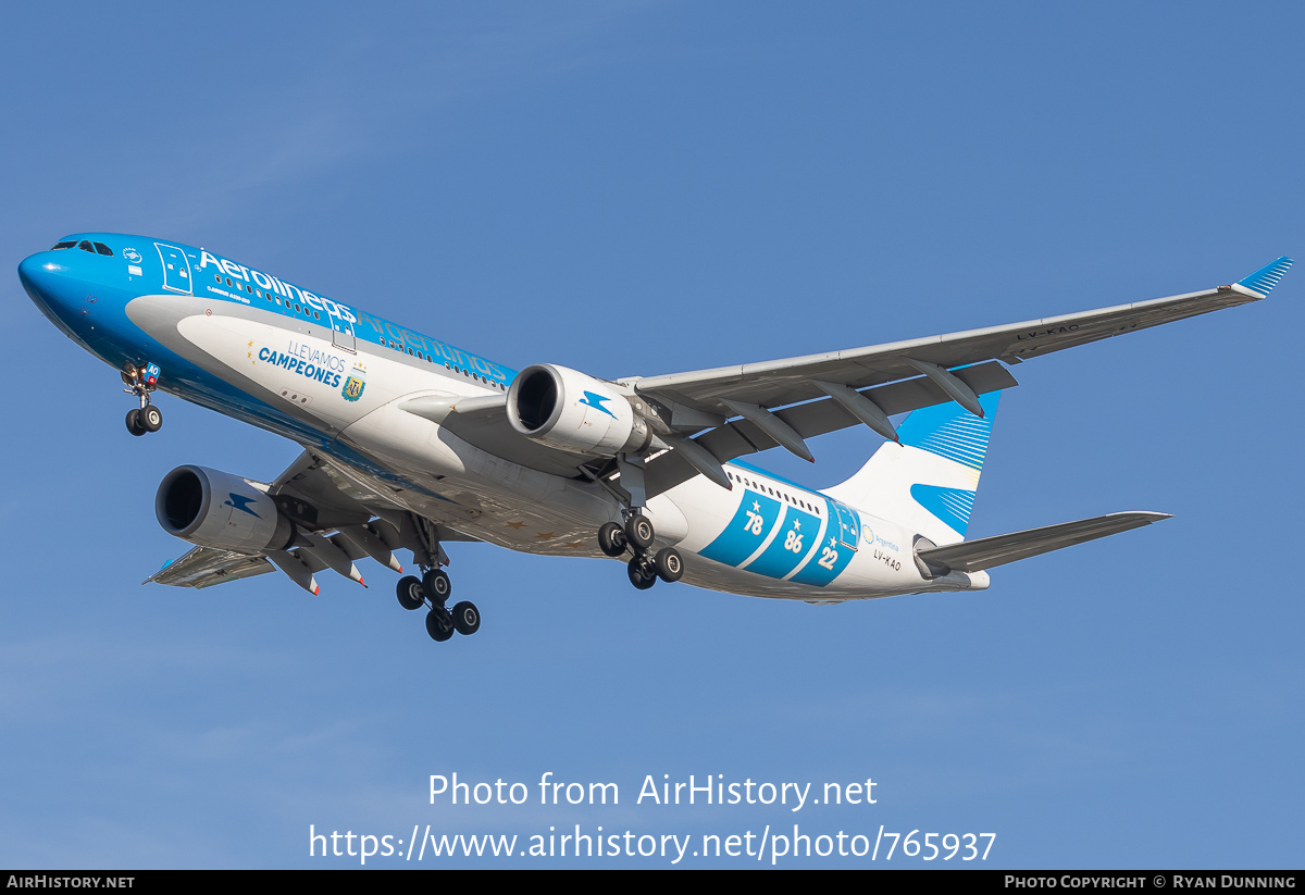 Aircraft Photo of LV-KAO | Airbus A330-202 | Aerolíneas Argentinas | AirHistory.net #765937