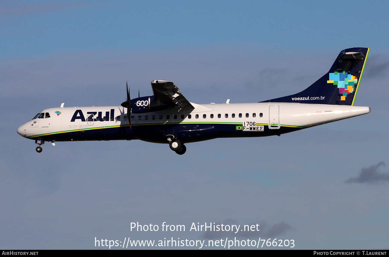 Aircraft Photo of F-WWEF | ATR ATR-72-600 (ATR-72-212A) | Azul Linhas Aéreas Brasileiras | AirHistory.net #766203