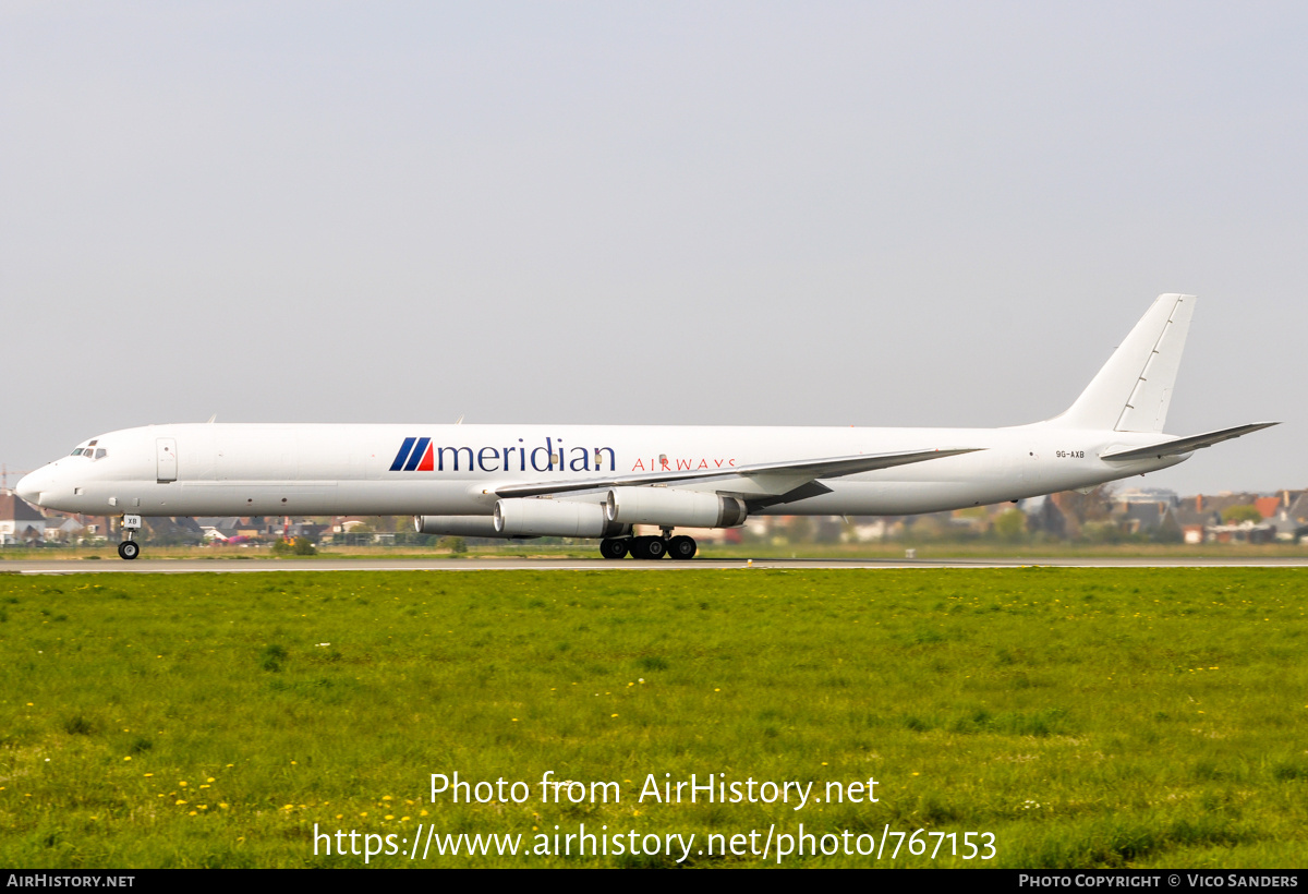 Aircraft Photo of 9G-AXB | McDonnell Douglas DC-8-63(F) | Meridian Airways | AirHistory.net #767153