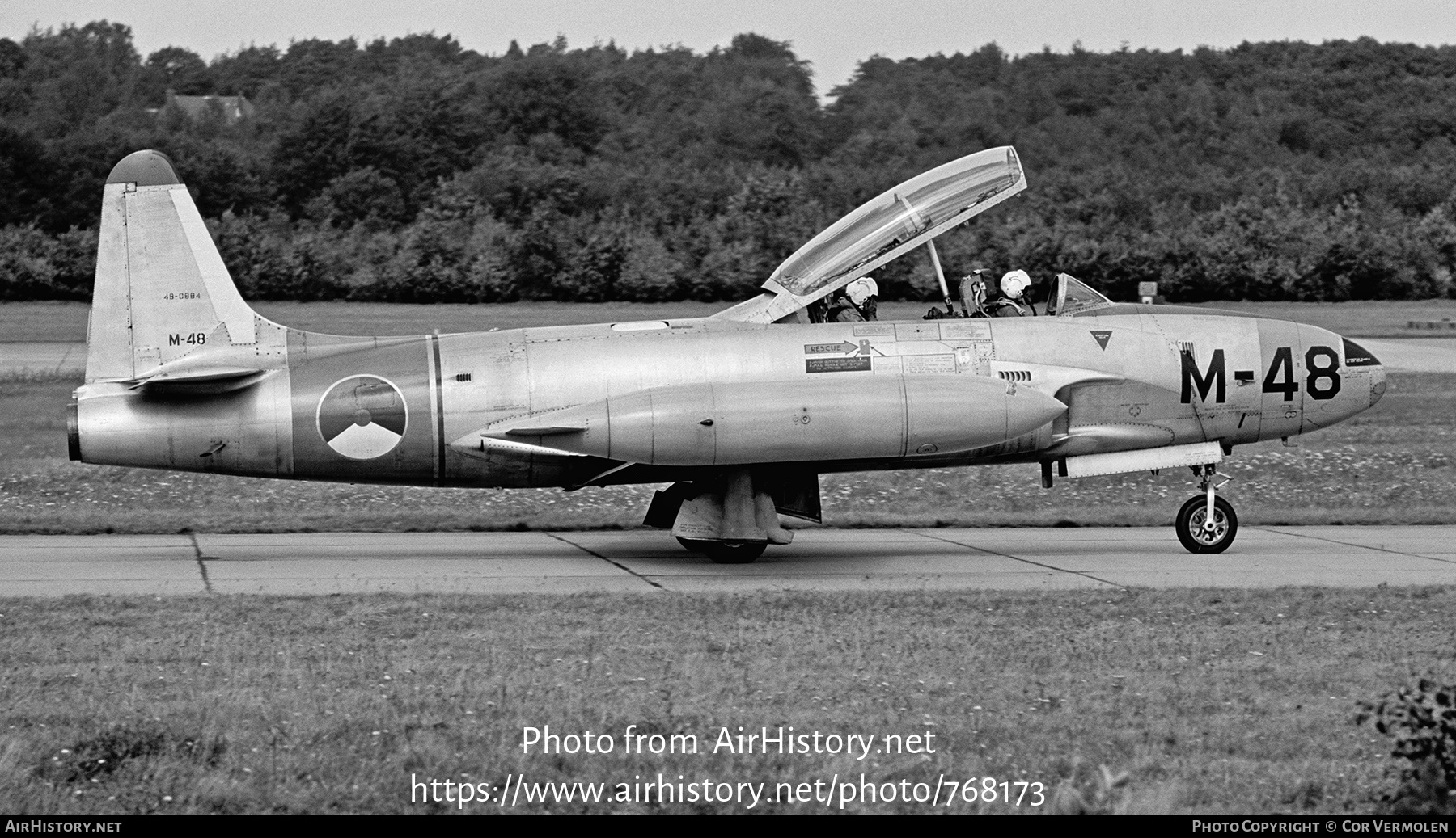 Aircraft Photo of M-48 / 49-0884 | Lockheed T-33A | Netherlands - Air Force | AirHistory.net #768173