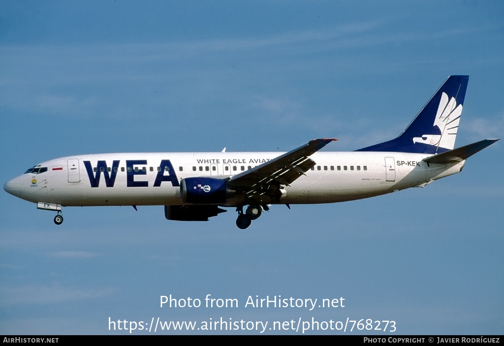 Aircraft Photo of SP-KEK | Boeing 737-4K5 | White Eagle Aviation - WEA | AirHistory.net #768273