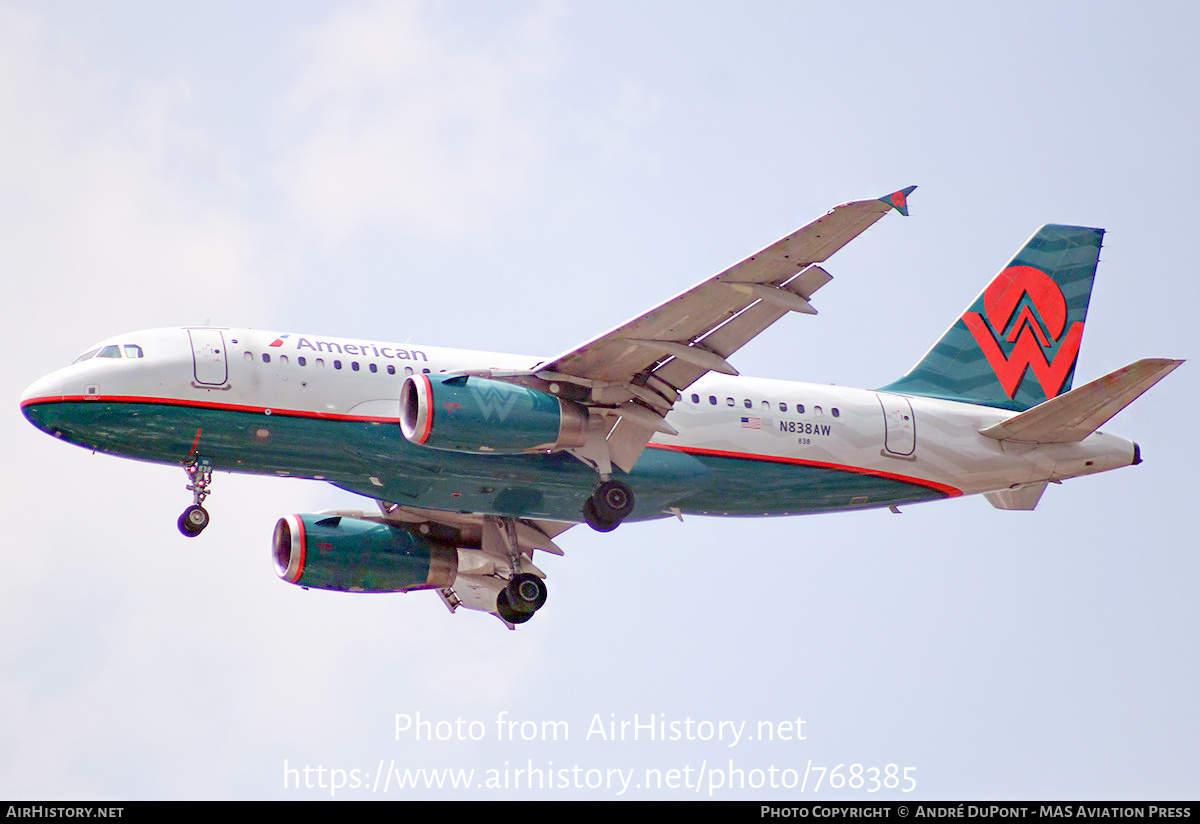 Aircraft Photo of N838AW | Airbus A319-132 | American Airlines | America West Airlines | AirHistory.net #768385