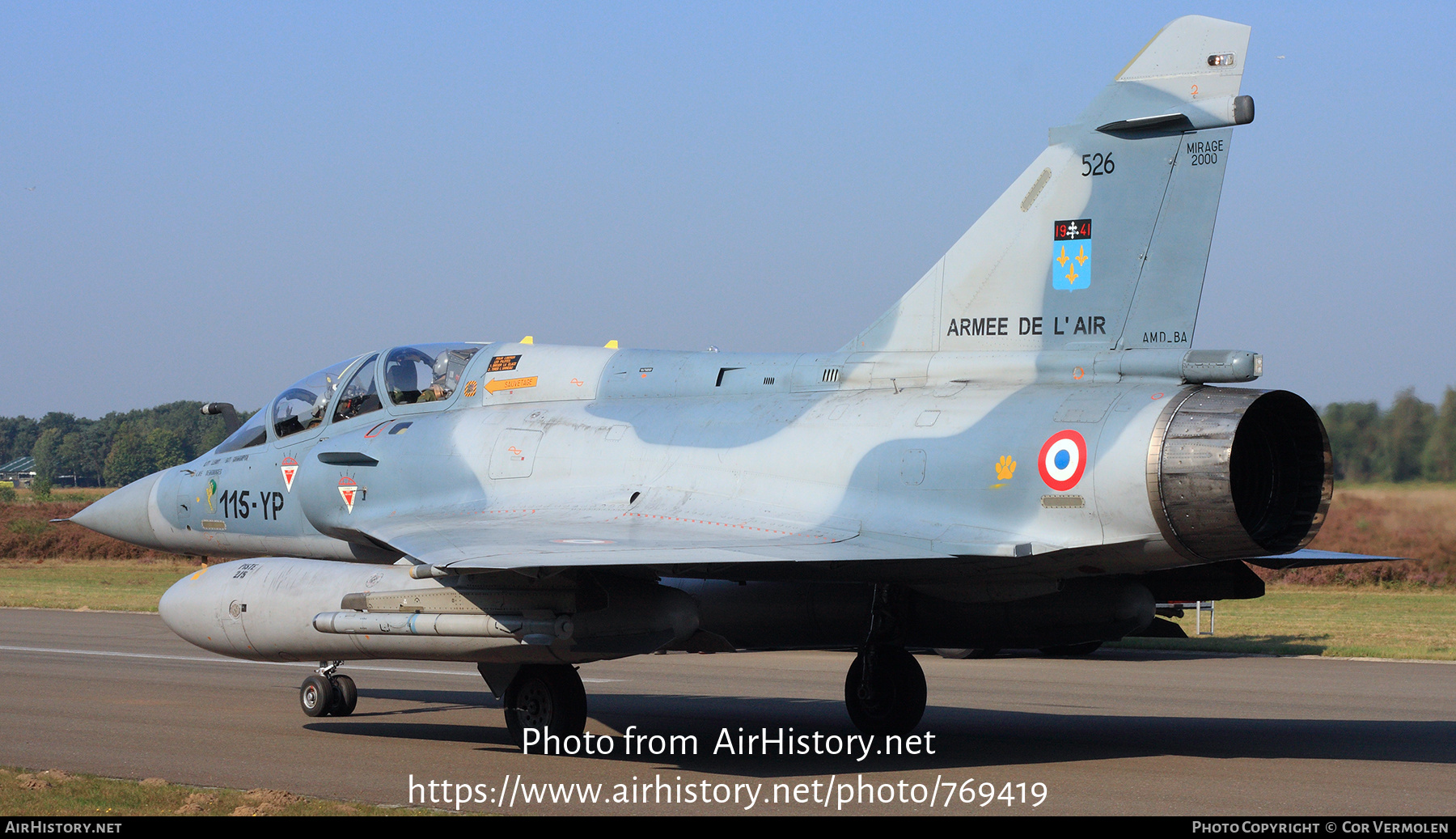 Aircraft Photo of 526 | Dassault Mirage 2000B | France - Air Force | AirHistory.net #769419