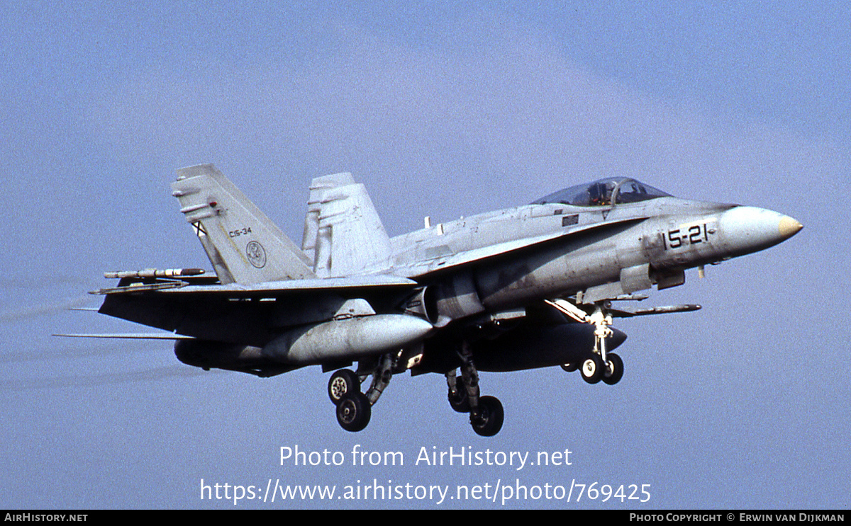 Aircraft Photo of C15-34 | McDonnell Douglas EF-18A Hornet | Spain - Air Force | AirHistory.net #769425