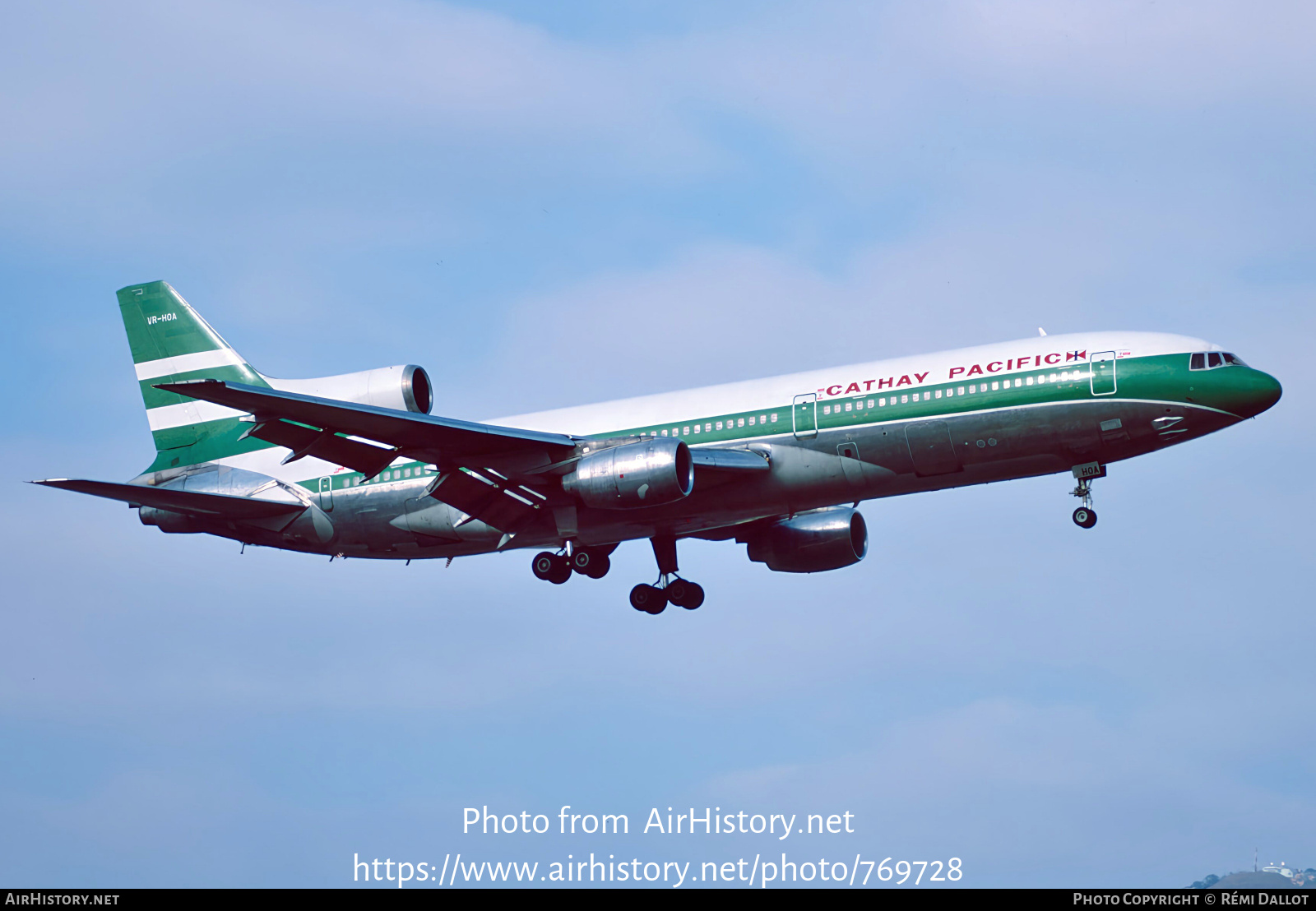 Aircraft Photo of VR-HOA | Lockheed L-1011-385-1 TriStar 1 | Cathay Pacific Airways | AirHistory.net #769728