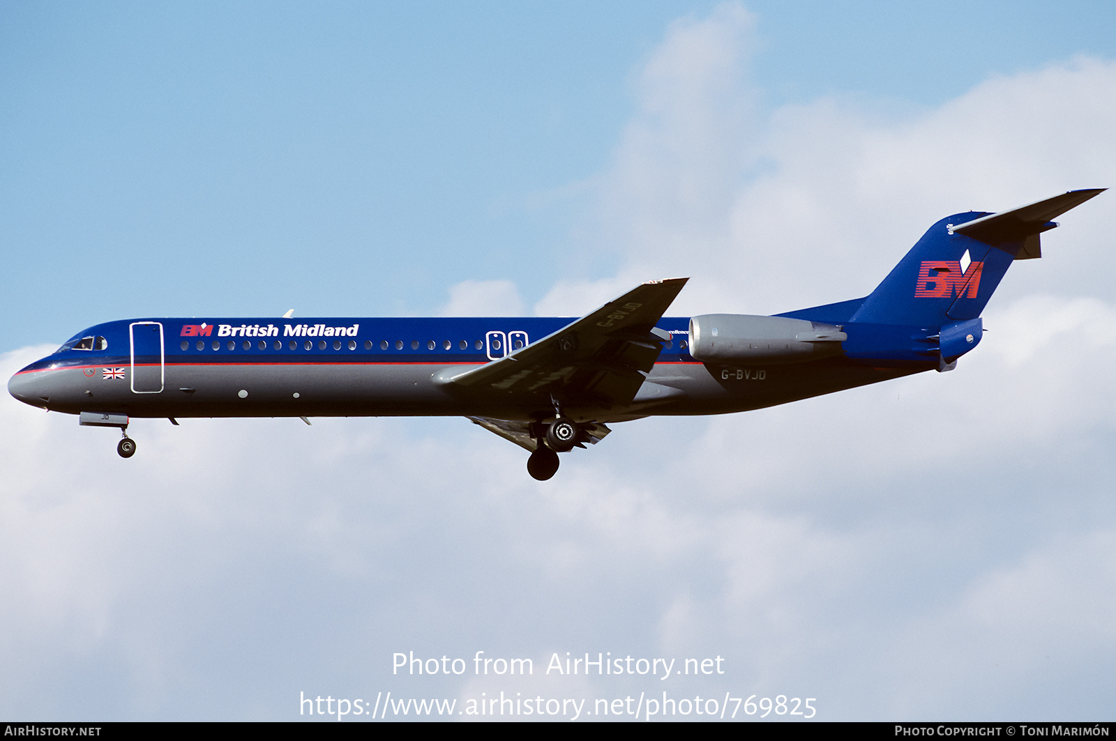 Aircraft Photo of G-BVJD | Fokker 100 (F28-0100) | British Midland Airways - BMA | AirHistory.net #769825