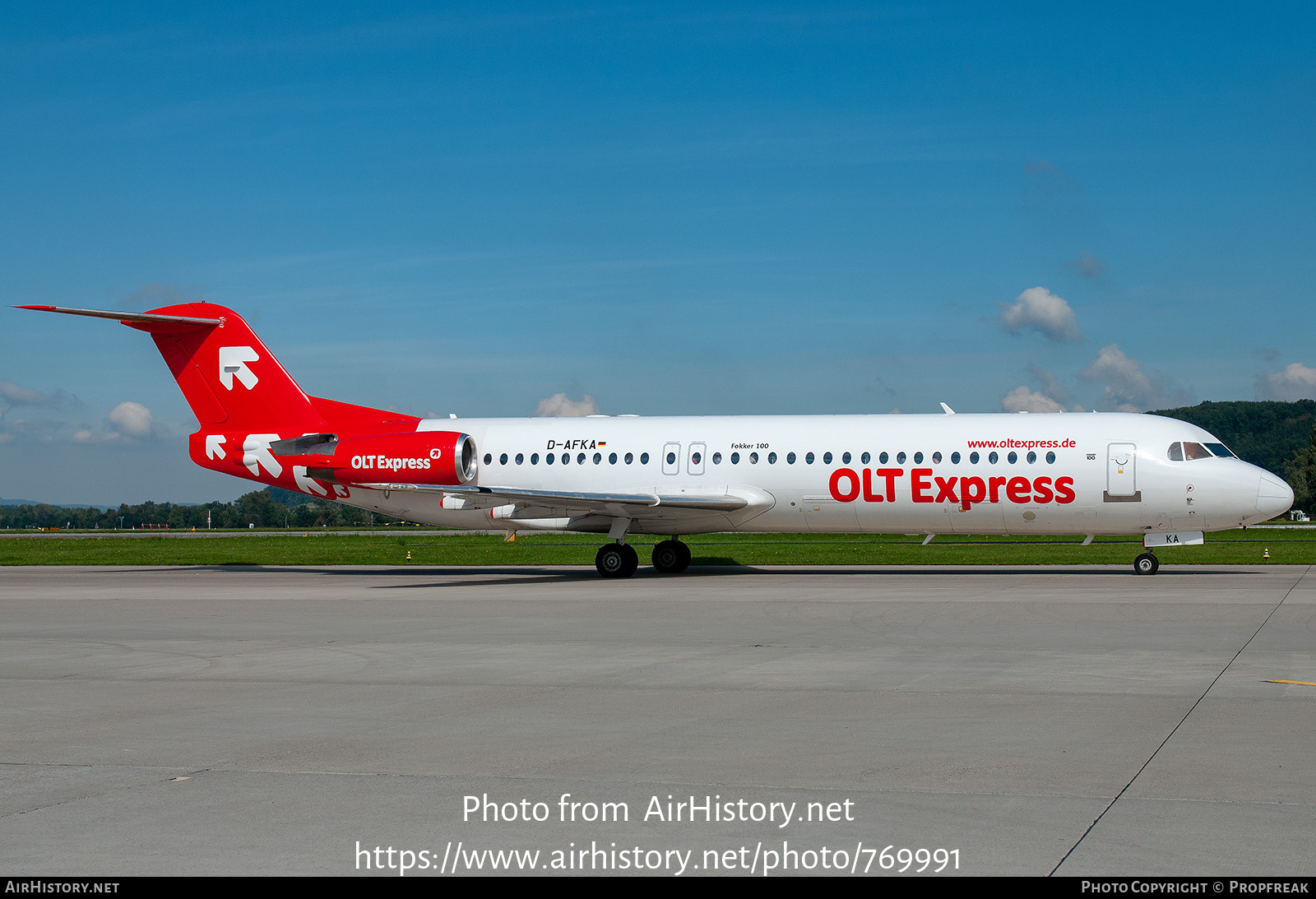 Aircraft Photo of D-AFKA | Fokker 100 (F28-0100) | OLT Express - Ostfriesische Lufttransport | AirHistory.net #769991