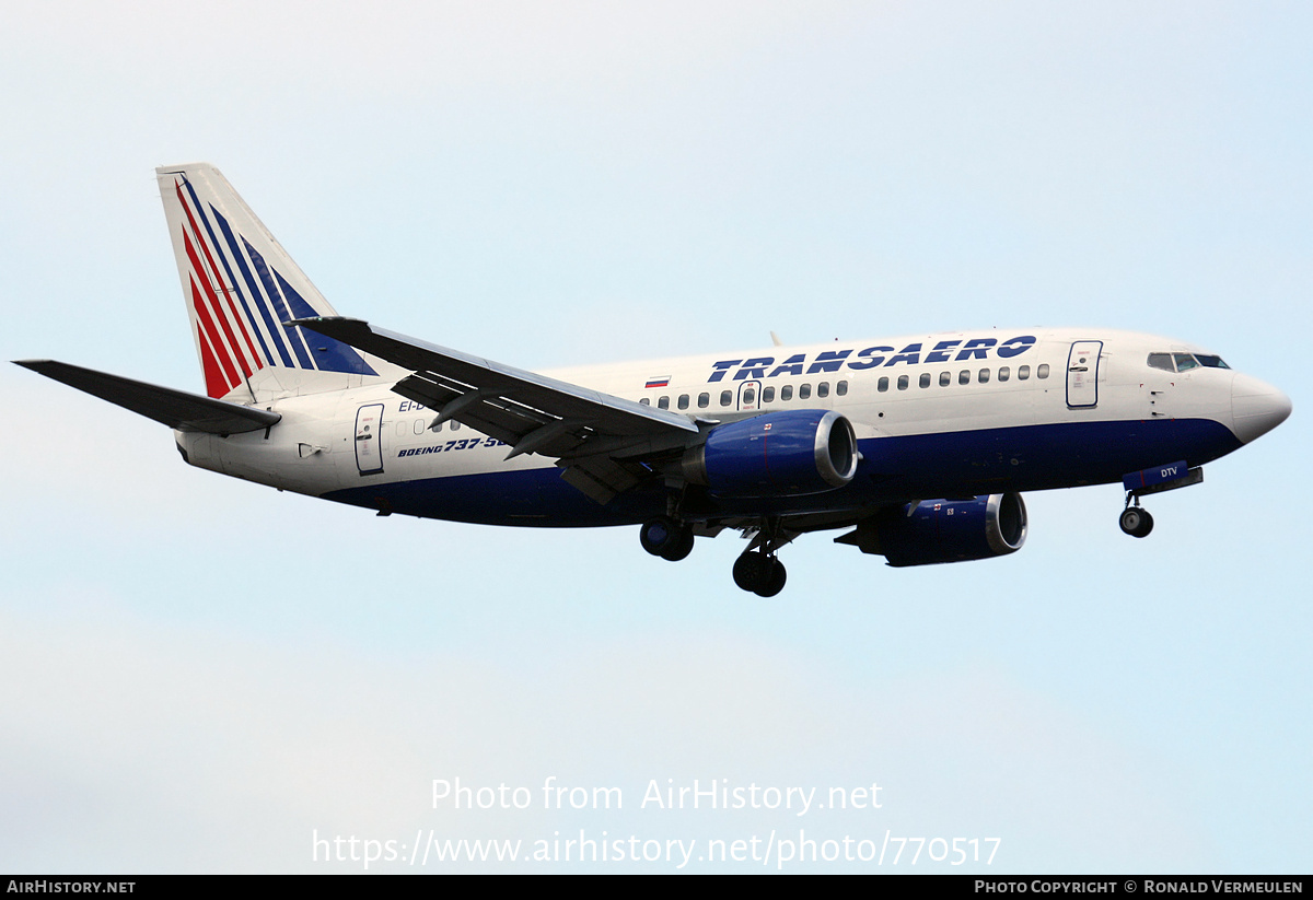 Aircraft Photo of EI-DTV | Boeing 737-5Y0 | Transaero Airlines | AirHistory.net #770517