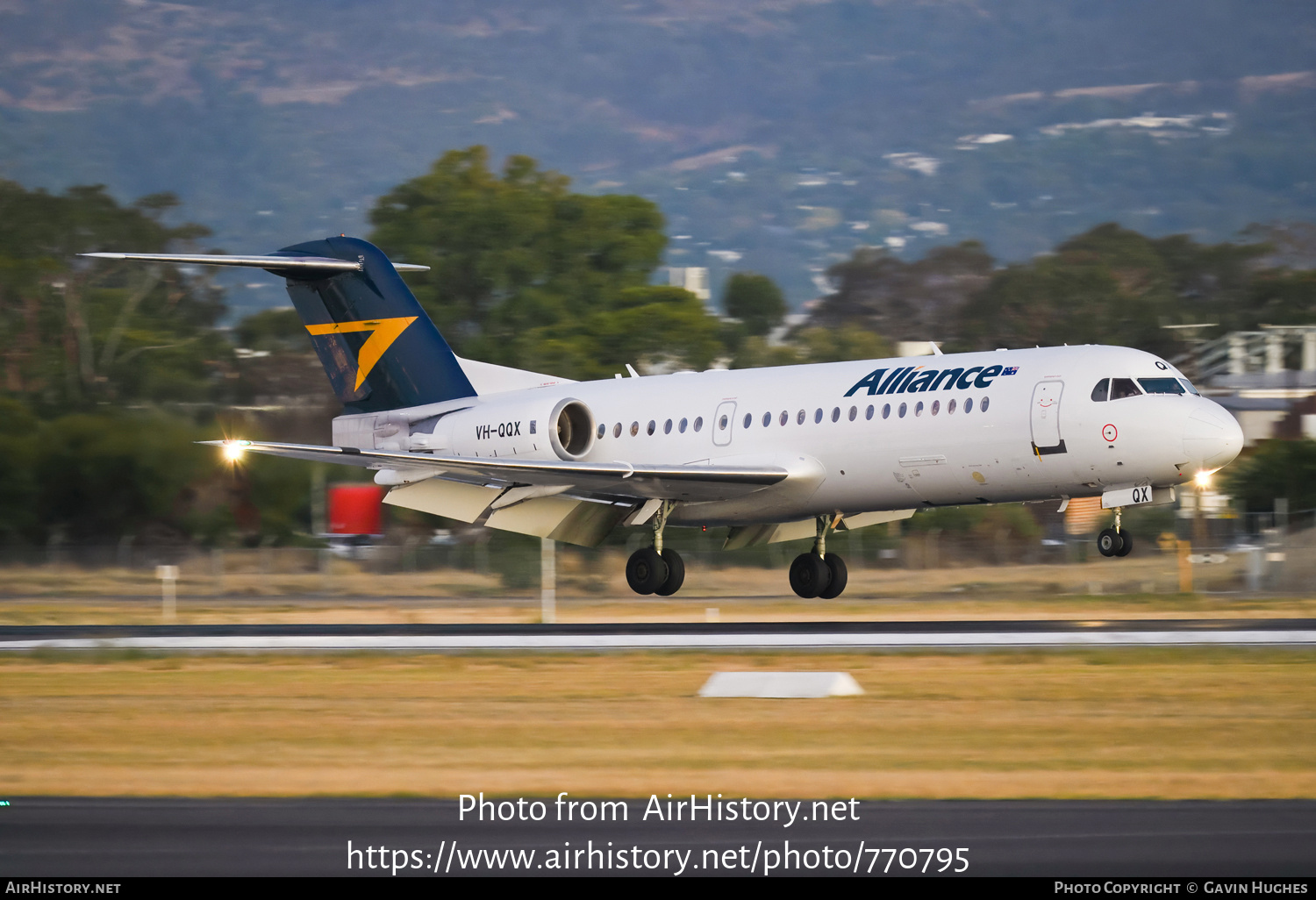 Aircraft Photo of VH-QQX | Fokker 70 (F28-0070) | Alliance Airlines | AirHistory.net #770795