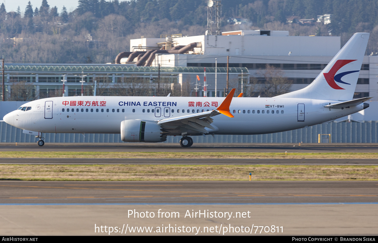 Aircraft Photo of VT-BWI | Boeing 737-8 Max 8 | China Eastern Airlines | AirHistory.net #770811