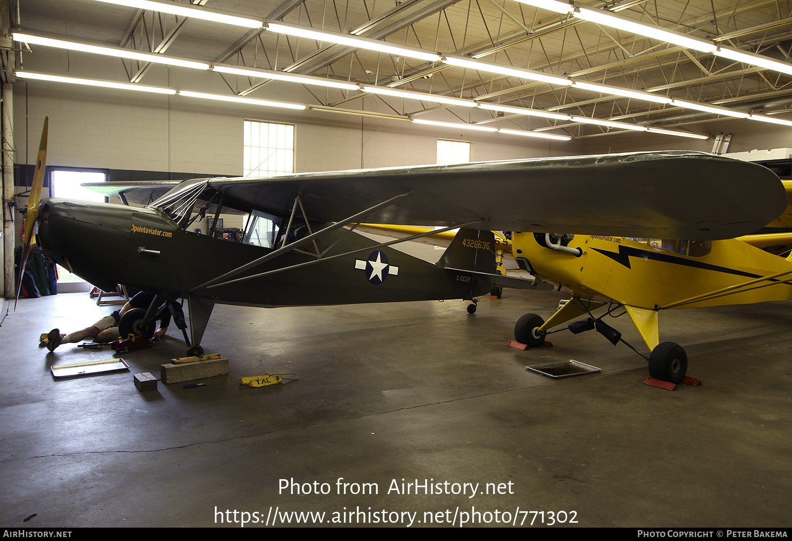 Aircraft Photo of C-GCER / 4326636 | Taylorcraft L-2 Grasshopper (O-57) | 3Point Aviator | USA - Army | AirHistory.net #771302